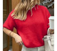 Vivre pour Mo Automne Vêtements Femmes Y2K Retour à l'école Saison Rose Mignon Pull, Hauts Décontractés Sortie Femmes L,M,S,XLUnicoloreLaine peignée