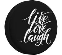 Vivre, Rire, Aimer Couverture De Roue De Secours Anti Poussière Neige Housse Pneu De Rechange Imperméable Housse Roue De Secours Universelle pour Voiture Camion Auto Remorque 16inch