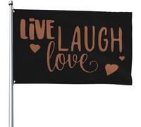 Vivre Rire Aimer Drapeau Drapeau Jardin Double Face Bannière De Cour Imperméable Pour Maison Ferme Intérieur 3X5 Ft