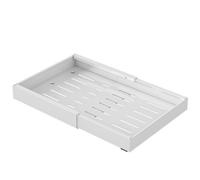 Vivreal Étagère de rangement extensible - Blanc, grand panier coulissant sans perçage, acier inoxydable, réglable de 42 à 68 cm, installation facile, S42W
