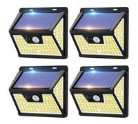 VIVREAL Lampes murales solaires, alimentées par l’énergie solaire, lot de 4, 140 LED, YHM02A, promotion de Nouvel An, idées cadeaux top