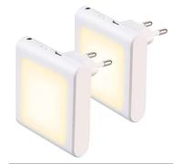 VIVREAL Lot de 2 Veilleuses à Prise avec Capteur Crépusculaire, Luminosité Réglable en Continu, pour Chambre d’Enfant, Escaliers, Chambres, Cuisines, Éclairage d’Orientation, Blanc Chaud