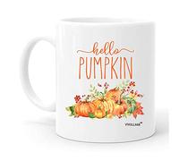 Vivulla68 Tasse Hello Pumpkin Mug, Tasse à café citrouille du matin, tasse à café d'automne, tasses à thème d'automne, grande tasse à citrouille, tasses à café d'automne, tasse en forme de citrouille,