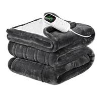 VIWAVE Couverture Chauffante Électrique 130x180cm,Plaid Chauffant avec 6 Réglages de température,Minuterie 6h,Arrêt Automatique Programmé,Protection Contre la Surchauffe, Affichage LED