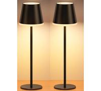 VIWAVE Lampe de Table sans Fil Rechargeable,5200mAh Dimmable Lampe de Chevet avec 3 Températures de Couleur,Hauteur Réglable,IP54 pour Extérieur,Chambre,Dîner,Jardin,Café-2 pièces