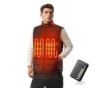 VIWKO Gilet Chauffant Homme avec Contrôle APP - Veste Chauffante Électrique Léger avec Batterie, 4 Réglages Chaleur pour Ski, Randonnée, Chasse, Travail Extérieur (Taille L)