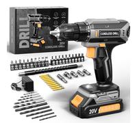 VIWKO Perceuse Visseuse Sans Fil, 20V Visseuse Devisseuse Sans Fil, 25+1 Réglages de Couple, Perceuse-visseuse Max 42Nm Visseuse, LED, jeu de 56 Accessoires pour l'Entretien et le Bricolage, Gris