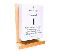 Vix Sapiens 2027 Calendrier de table à déchirer avec support en bois réutilisable - 365 aphorismes, citations philosophiques, effacement et lois de Murphy - Idée cadeau originale pour bureau et bureau