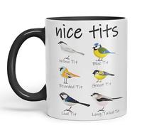 Vixar Belle mésange, mésange saule, mésange bleue, mésange barbe, mésange charbonnière, mésange noires, mésange queue, blague sarcastique, tasse en céramique colorée pour thé chaud, café, 330 ml, 11