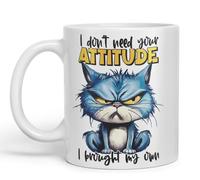 Vixar Mug humoristique en céramique avec inscription « I Don't Need Your Attitude - I Brought My Own » - Cadeau sarcastique amusant (blanc)