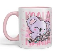 Vixar Mug Koala Mania avec joli koala coloré en céramique 330 ml (rose)