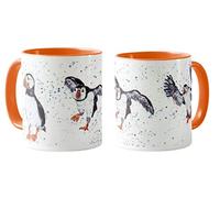 Vixar Tasse colorée en forme d'aquarelle - Cadeau d'anniversaire, de travail, de bureau, de Noël, de thé et de café (orange)