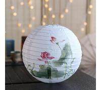 VIXDA 1 pièce 12 Pouces 30 cm Imprimé Fleur Ronde Lanterne Chinoise en Papier Anniversaire Mariage Décor Lampion Suspendu Boule Fête