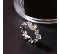 VIXDA 1 pièces Mode Papillon Anneaux Brillant cubique zircone Feuilles géométrique réglable Bague Filles Minimaliste délicat Bijoux Cadeaux