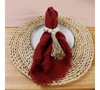 VIXDA 10 pièces 42x42cm Serviettes de Mariage en Gaze de Coton, Table à dîner décor Rustique torchons en Mousseline, décoration de Table en étamine en Coton rétro, Burgundy
