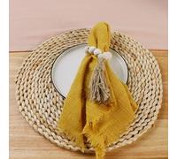 VIXDA 10 pièces 42x42cm Serviettes de Mariage en Gaze de Coton, Table à dîner décor Rustique torchons en Mousseline, décoration de Table en étamine en Coton rétro