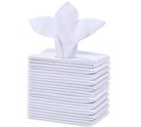 VIXDA 12 pièces Coton Restaurant dîner Tissu Satin Blanc 50X50cm Haut de Gamme hôtel Serviette Tissu Lourd pour Un Usage Quotidien