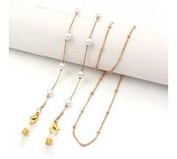 VIXDA 2 pièces Chaîne de Lunettes en métal pour Lunettes de Soleil, chaîne de Lunettes de Lecture perlée, chaîne de lanière de Lunettes Anti-Perte, chaîne de Lunettes pour Femmes