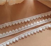 VIXDA 4 mètres/lot Largeur 1 cm Blanc Broderie Dentelle Ruban Coeur Soluble dans l'eau Dentelle Garniture Couture Tissu Bricolage vêtement vêtements Accessoires
