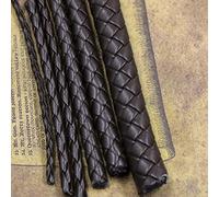 VIXDA 5 mètres de Bracelet en Cuir synthétique polyuréthane tressé Marron résultats 3/4/5/6mm Cordon en Cuir Rond Corde à bricoler soi-même Collier Fabrication de Bracelets