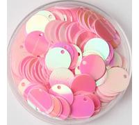 VIXDA 8mm 10mm 12mm 15mm 20mm 25mm 30mm 40mm Paillettes Rondes Plates en PVC Paillettes à Coudre Accessoires d'artisanat de Mariage avec 1 Trou latéral