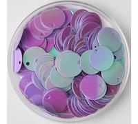 VIXDA 8mm 10mm 12mm 15mm 20mm 25mm 30mm 40mm Paillettes Rondes Plates en PVC Paillettes à Coudre Accessoires d'artisanat de Mariage avec 1 Trou latéral
