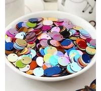 VIXDA 8mm 10mm 12mm 15mm 20mm 25mm 30mm 40mm Paillettes Rondes Plates en PVC Paillettes à Coudre Accessoires d'artisanat de Mariage avec 1 Trou latéral