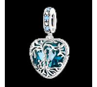 VIXDA Breloques en Argent Sterling en Forme de cœur Bleu océan, pendentifs romantiques, pour Bracelet, Bijoux à Faire soi-même, Cadeau pour Filles