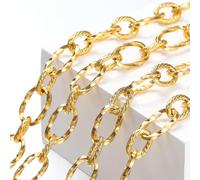 VIXDA Chaîne de câble épaisse en Acier Inoxydable et Laiton de 2 mètres pour la Fabrication de Bijoux, Composants de Colliers et Bracelets Faits à la Main