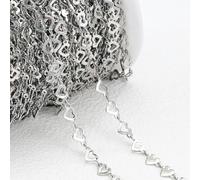 VIXDA Chaînes en Acier Inoxydable en Forme de cœur d'amour de 2 mètres et 1 mètre, Couleur Or, chaîne à maillons Creux pour Collier, Bracelet, Fabrication de Bijoux, Bricolage