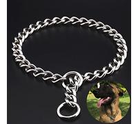 VIXDA Collier de Chien en métal Inoxydable avec chaîne en Argent à maillons cubains pour Chien