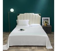 VIXDA Drap Plat en Soie de mûrier Naturel Drap de lit de Couleur Unie Drap de lit Simple Double King Size