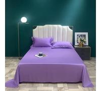 VIXDA Drap Plat en Soie de mûrier Naturel Drap de lit de Couleur Unie Drap de lit Simple Double King Size