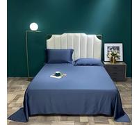 VIXDA Drap Plat en Soie de mûrier Naturel Drap de lit de Couleur Unie Drap de lit Simple Double King Size