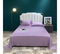 VIXDA Drap Plat en Soie de mûrier Naturel Drap de lit de Couleur Unie Drap de lit Simple Double King Size