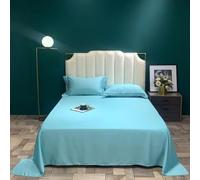 VIXDA Drap Plat en Soie de mûrier Naturel Drap de lit de Couleur Unie Drap de lit Simple Double King Size
