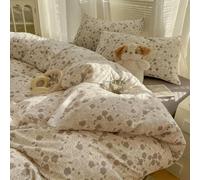 VIXDA Ensemble Quatre pièces Frais en Maille de Coton imprimé aérobique, Comprenant Drap et Bonnet.