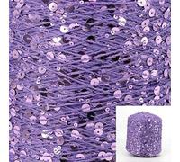 VIXDA Fil à Paillettes en Coton 500 g, 6 mm + 3 mm, Fil à Tricoter à la Main, Corde Souple à Paillettes de Luxe, matériel de Bricolage