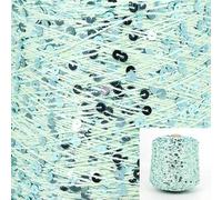 VIXDA Fil à Paillettes en Coton 500 g, 6 mm + 3 mm, Fil à Tricoter à la Main, Corde Souple à Paillettes de Luxe, matériel de Bricolage