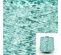 VIXDA Fil à Paillettes en Coton 500 g, 6 mm + 3 mm, Fil à Tricoter à la Main, Corde Souple à Paillettes de Luxe, matériel de Bricolage