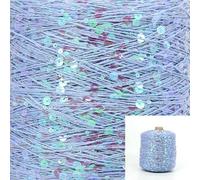 VIXDA Fil à Paillettes en Coton 500 g, 6 mm + 3 mm, Fil à Tricoter à la Main, Corde Souple à Paillettes de Luxe, matériel de Bricolage