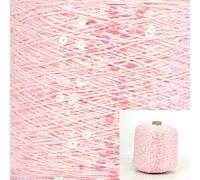 VIXDA Fil à Paillettes en Coton 500 g, 6 mm + 3 mm, Fil à Tricoter à la Main, Corde Souple à Paillettes de Luxe, matériel de Bricolage