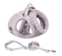 VIXDA Harnais et Laisse pour Chien Ensemble Maille Respirante Hiver Chaud Fourrure Chien Harnais pour Chihuahua Chiot Marche Petits Chiens Chats