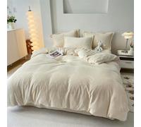 VIXDA Housse de Couette en Flanelle d'hiver, Couleur Unie, Douce et Chaude, épaisse et Confortable, pour Adultes et Enfants, Linge de lit Queen/King