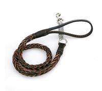 VIXDA Laisse en Cuir tressé pour Grands Chiens, avec Ressort Tampon, Corde de Traction pour Berger Allemand.