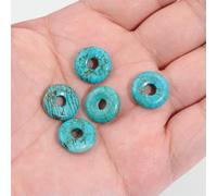 VIXDA Lot de 10 pendentifs en Forme de Donut en Pierre Naturelle Ronde de 15 mm, Aventurine, améthyste, Quartz, Breloques à Trou Creux, Fabrication de Bijoux