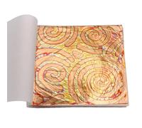 VIXDA Lot de 50 Feuilles d'or colorées et panachées, 50 pièces par livret, pour décoration de Meubles, de dorure, d'ongles, de Papier Artisanal, 14 x 14 cm