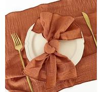 VIXDA Lot de 6 Serviettes en Coton Gaze 30 x 30 cm pour décoration de Mariage, Usage Quotidien, torchon de Table, Village, Serviettes de Noël