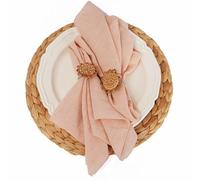 VIXDA Lot de 6 Serviettes en Coton Gaze 30 x 30 cm pour décoration de Mariage, Usage Quotidien, torchon de Table, Village, Serviettes de Noël