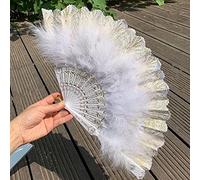 VIXDA Plume Ventilateur Pliant Décoration De La Maison Danse Ventilateurs À Main Classique Style Chinois Manuel Cour Fan Party